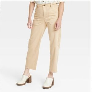 Women's High-Rise Barrel Leg Pants - Universal Thread Tan 12